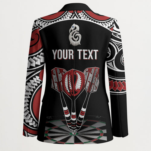 New Zealand Darts Personalized Hei Manaia Blazer Classic Kowhaiwhai