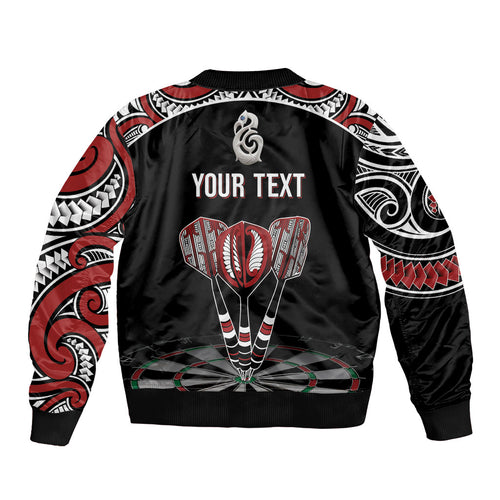 New Zealand Darts Personalized Hei Manaia Bomber Jacket Classic Kowhaiwhai