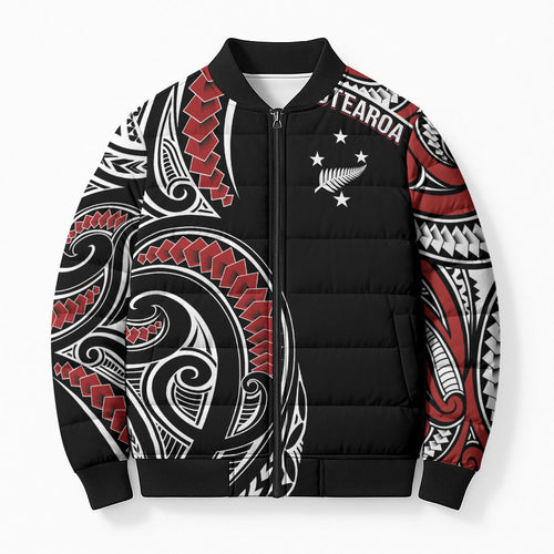New Zealand Darts Personalized Hei Manaia Bomber Puffer Jacket Classic Kowhaiwhai