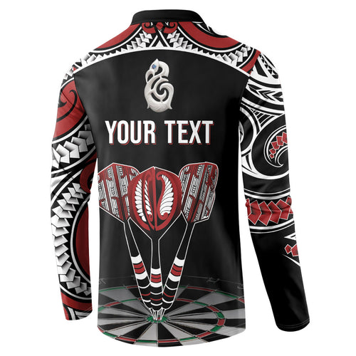 New Zealand Darts Personalized Hei Manaia Button Sweatshirt Classic Kowhaiwhai