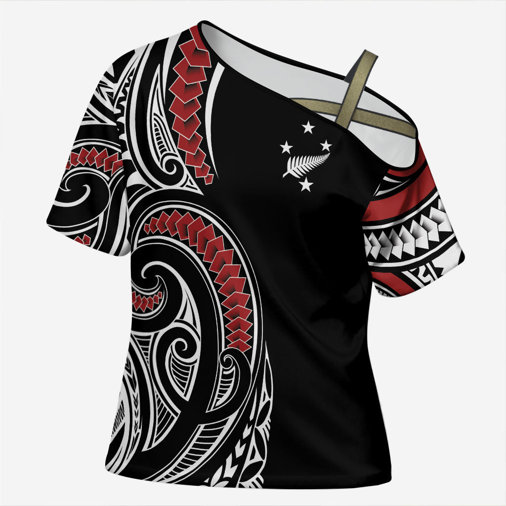 New Zealand Darts Personalized Hei Manaia Cross Shoulder Shirt Classic Kowhaiwhai