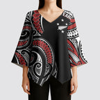 New Zealand Darts Personalized Hei Manaia Kimono Sleeve Blouse Classic Kowhaiwhai