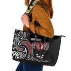 New Zealand Darts Personalized Hei Manaia Leather Tote Bag Classic Kowhaiwhai