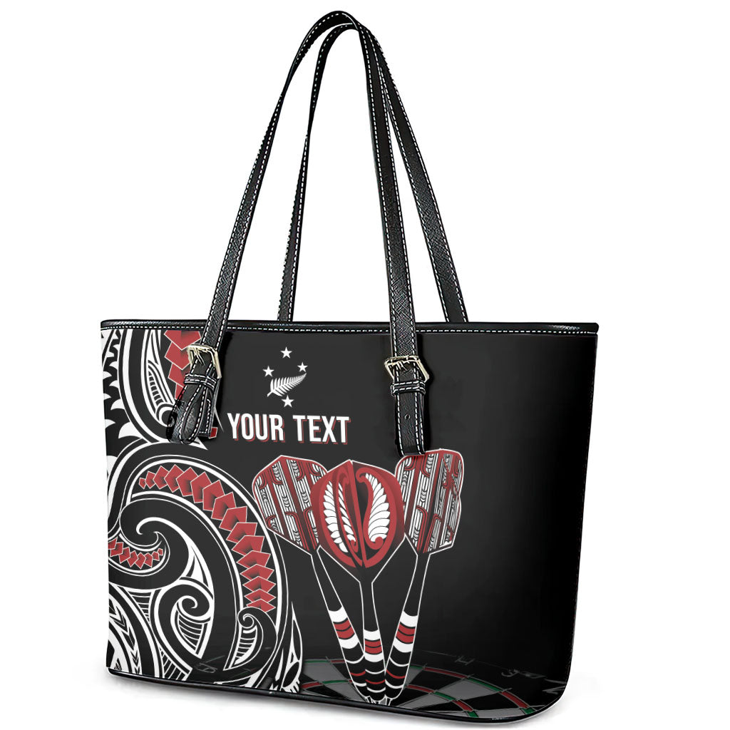 New Zealand Darts Personalized Hei Manaia Leather Tote Bag Classic Kowhaiwhai