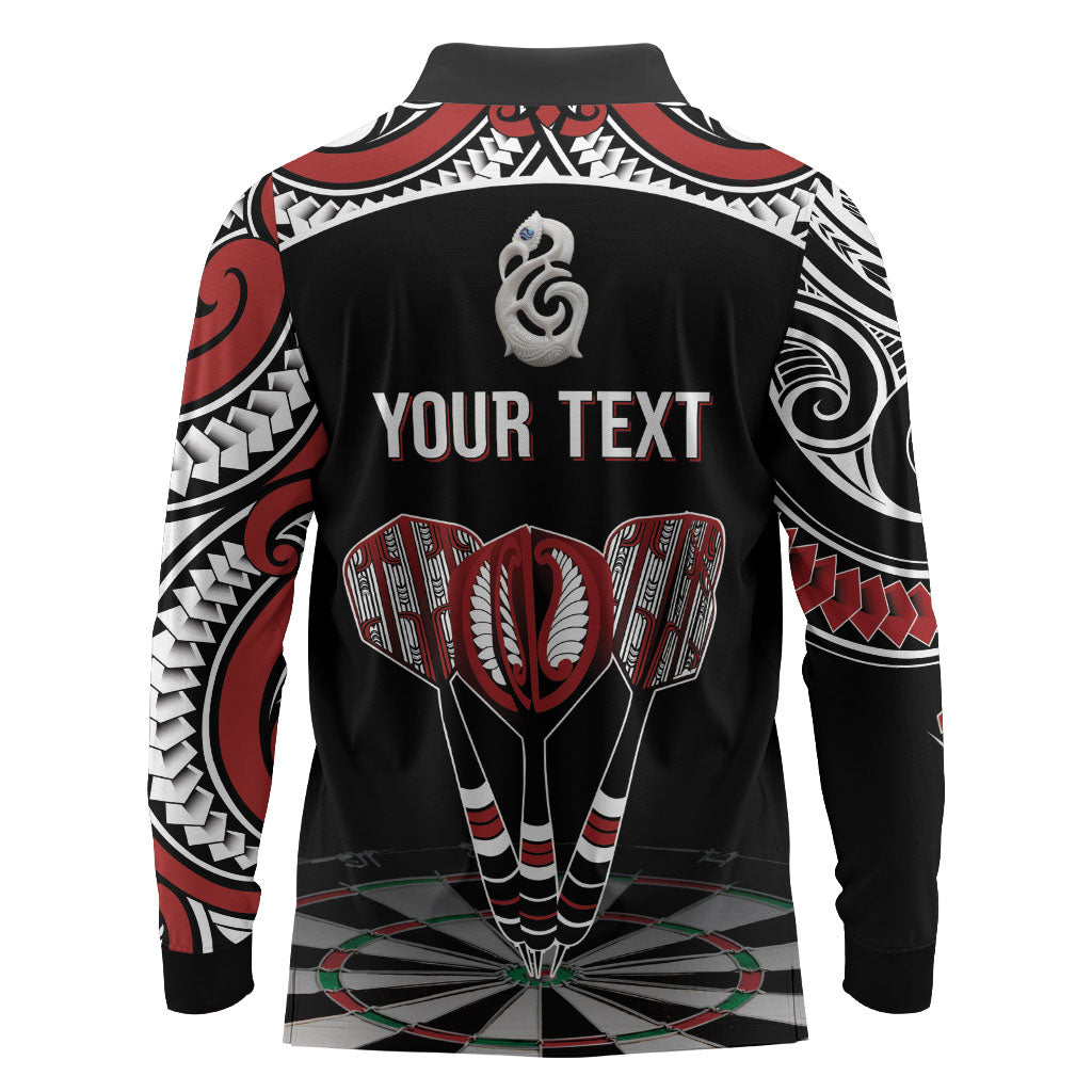 New Zealand Darts Personalized Hei Manaia Long Sleeve Polo Shirt Classic Kowhaiwhai