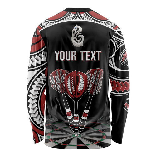 New Zealand Darts Personalized Hei Manaia Long Sleeve Shirt Classic Kowhaiwhai