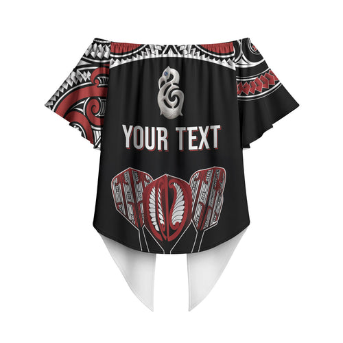 New Zealand Darts Personalized Hei Manaia Off Shoulder Wrap Waist Top Classic Kowhaiwhai