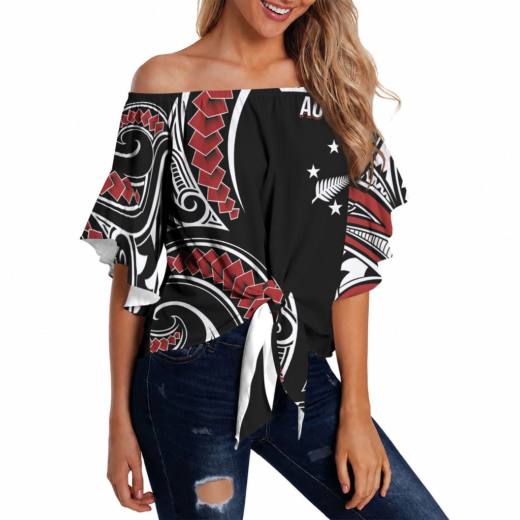 New Zealand Darts Personalized Hei Manaia Off Shoulder Wrap Waist Top Classic Kowhaiwhai