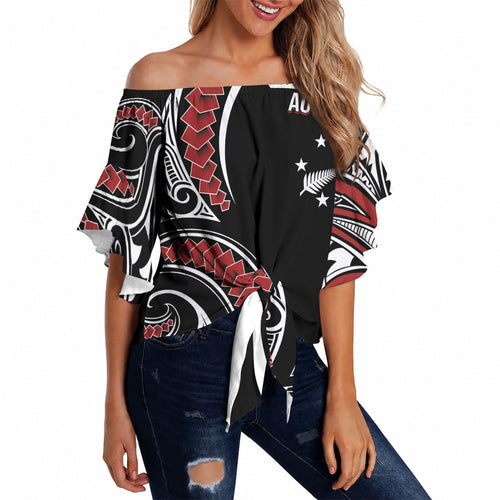 New Zealand Darts Personalized Hei Manaia Off Shoulder Wrap Waist Top Classic Kowhaiwhai