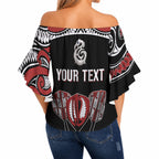 New Zealand Darts Personalized Hei Manaia Off Shoulder Wrap Waist Top Classic Kowhaiwhai