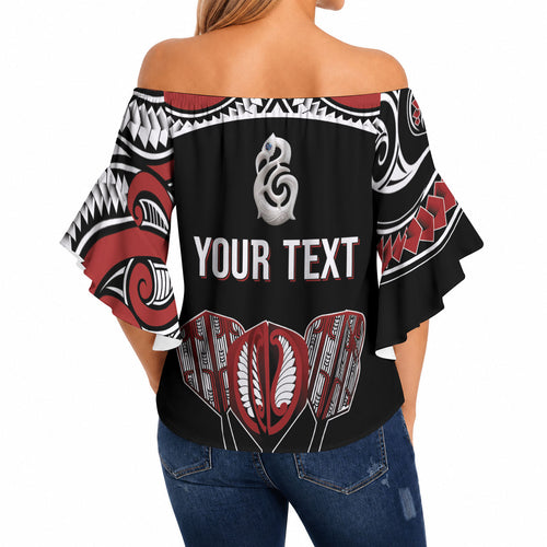 New Zealand Darts Personalized Hei Manaia Off Shoulder Wrap Waist Top Classic Kowhaiwhai