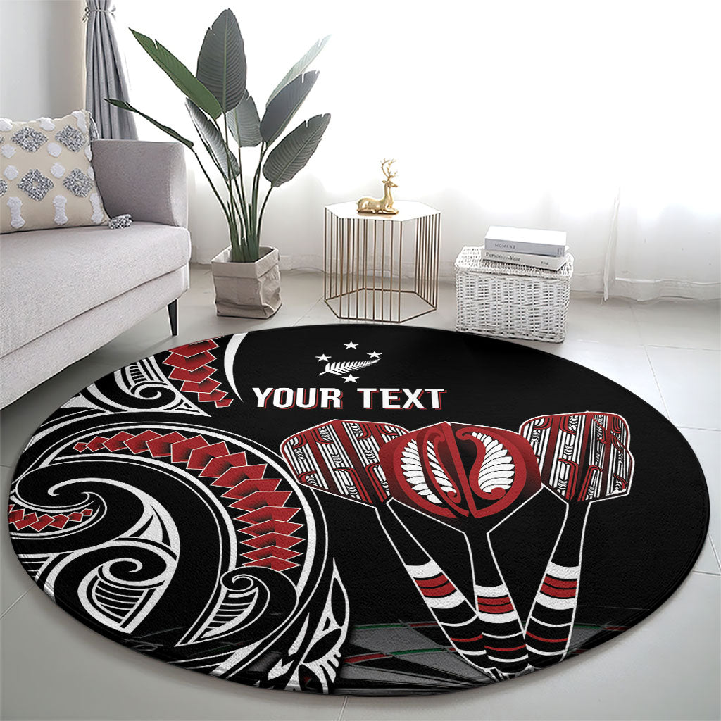 New Zealand Darts Personalized Hei Manaia Round Carpet Classic Kowhaiwhai