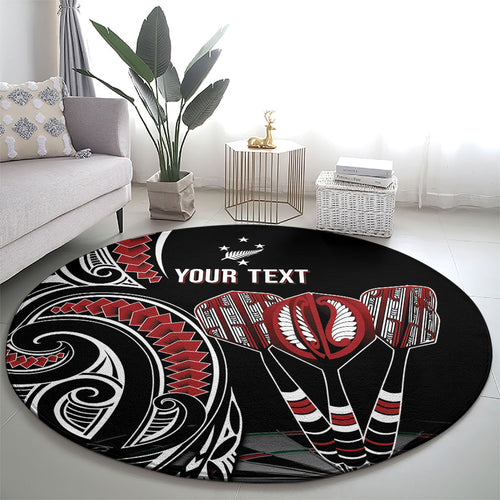 New Zealand Darts Personalized Hei Manaia Round Carpet Classic Kowhaiwhai