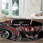 New Zealand Darts Personalized Hei Manaia Round Carpet Classic Kowhaiwhai