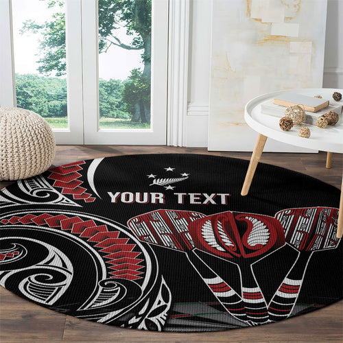 New Zealand Darts Personalized Hei Manaia Round Carpet Classic Kowhaiwhai