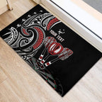 New Zealand Darts Personalized Hei Manaia Rubber Doormat Classic Kowhaiwhai