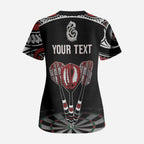 New Zealand Darts Personalized Hei Manaia Scrub Top Classic Kowhaiwhai