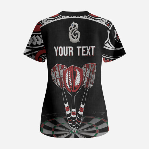 New Zealand Darts Personalized Hei Manaia Scrub Top Classic Kowhaiwhai