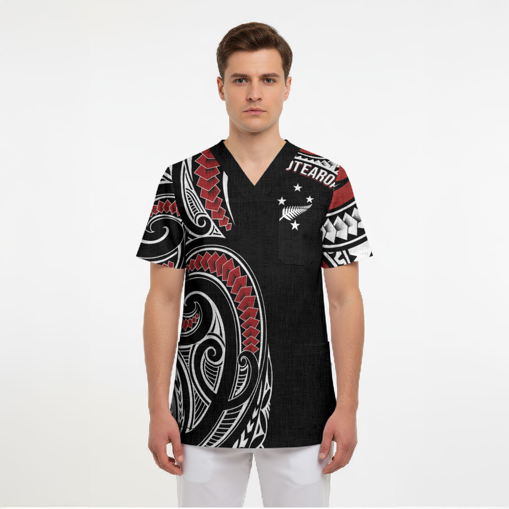 New Zealand Darts Personalized Hei Manaia Scrub Top Classic Kowhaiwhai