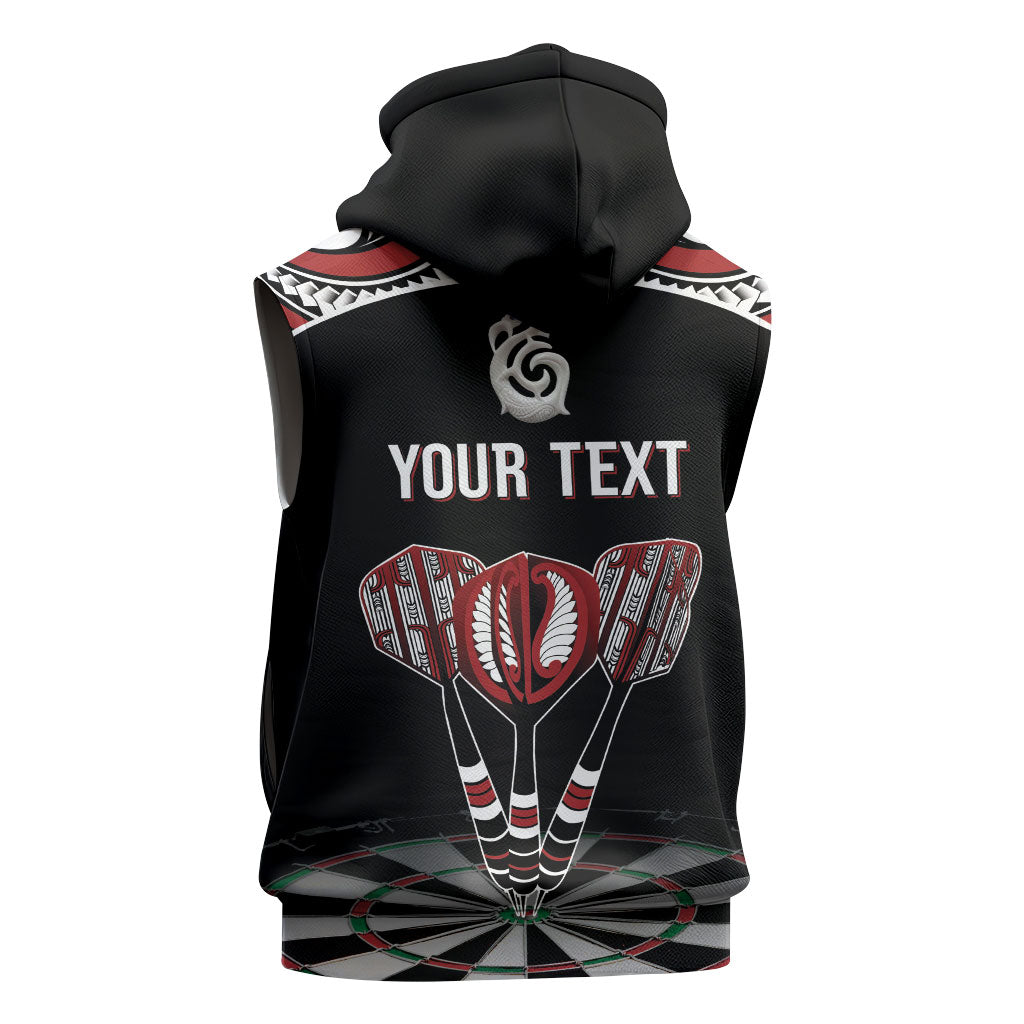 New Zealand Darts Personalized Hei Manaia Sleeveless Zip Hoodie Classic Kowhaiwhai