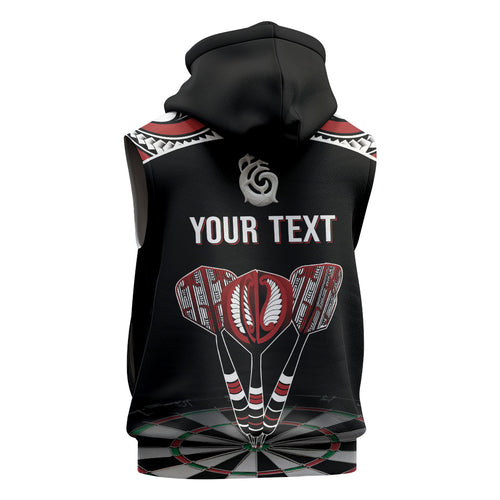 New Zealand Darts Personalized Hei Manaia Sleeveless Zip Hoodie Classic Kowhaiwhai