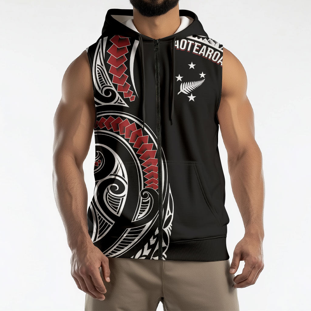 New Zealand Darts Personalized Hei Manaia Sleeveless Zip Hoodie Classic Kowhaiwhai