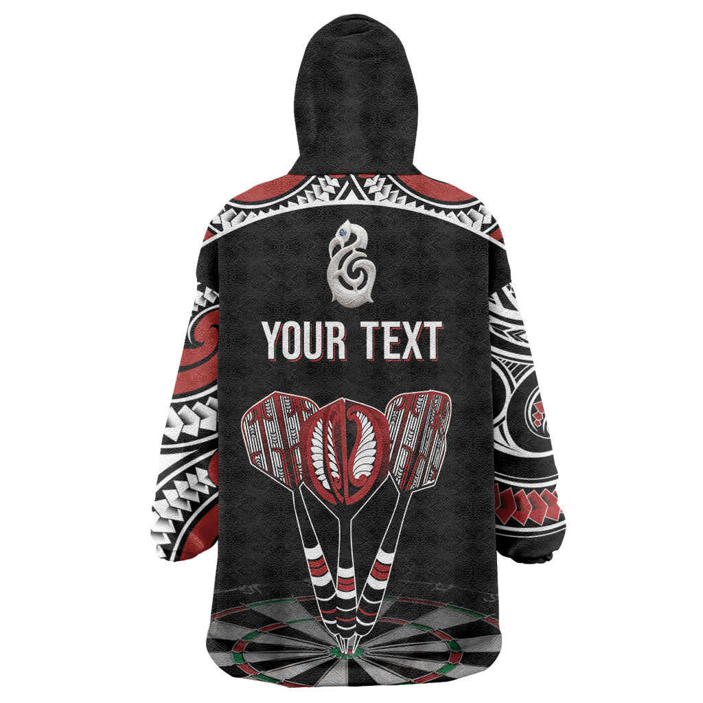 New Zealand Darts Personalized Hei Manaia Wearable Blanket Hoodie Classic Kowhaiwhai