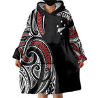 New Zealand Darts Personalized Hei Manaia Wearable Blanket Hoodie Classic Kowhaiwhai
