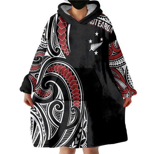 New Zealand Darts Personalized Hei Manaia Wearable Blanket Hoodie Classic Kowhaiwhai