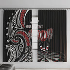New Zealand Darts Personalized Hei Manaia Window Curtain Classic Kowhaiwhai