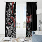 New Zealand Darts Personalized Hei Manaia Window Curtain Classic Kowhaiwhai
