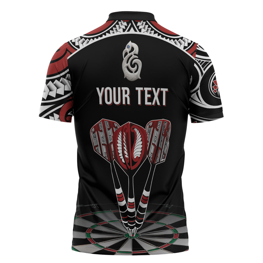 New Zealand Darts Personalized Hei Manaia Zipper Polo Shirt Classic Kowhaiwhai