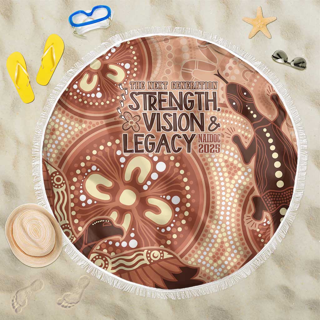 NAIDOC 2025 Strength Vision & Legacy Beach Blanket Future Dreaming - Taupe