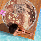 NAIDOC 2025 Strength Vision & Legacy Beach Blanket Future Dreaming - Taupe