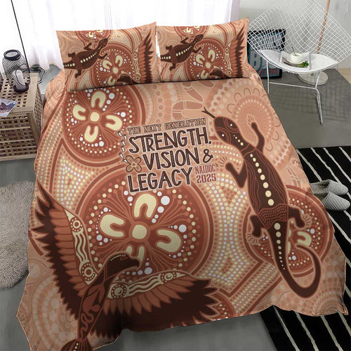 NAIDOC 2025 Strength Vision & Legacy Bedding Set Future Dreaming - Taupe