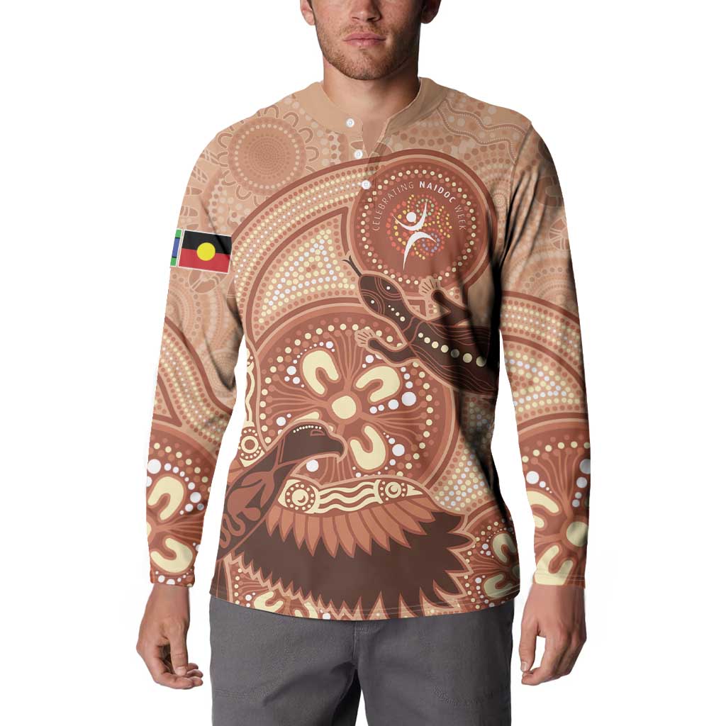 NAIDOC 2025 Strength Vision & Legacy Button Sweatshirt Future Dreaming - Taupe