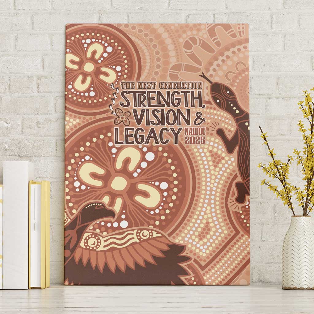 NAIDOC 2025 Strength Vision & Legacy Canvas Wall Art Future Dreaming - Taupe