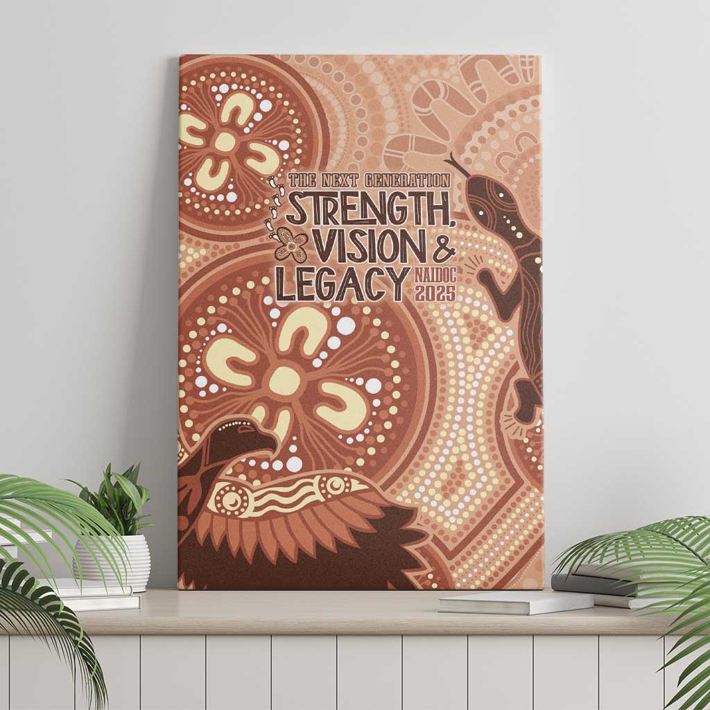 NAIDOC 2025 Strength Vision & Legacy Canvas Wall Art Future Dreaming - Taupe