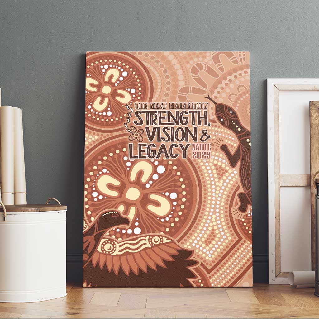 NAIDOC 2025 Strength Vision & Legacy Canvas Wall Art Future Dreaming - Taupe