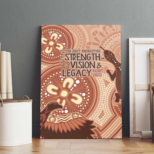 NAIDOC 2025 Strength Vision & Legacy Canvas Wall Art Future Dreaming - Taupe