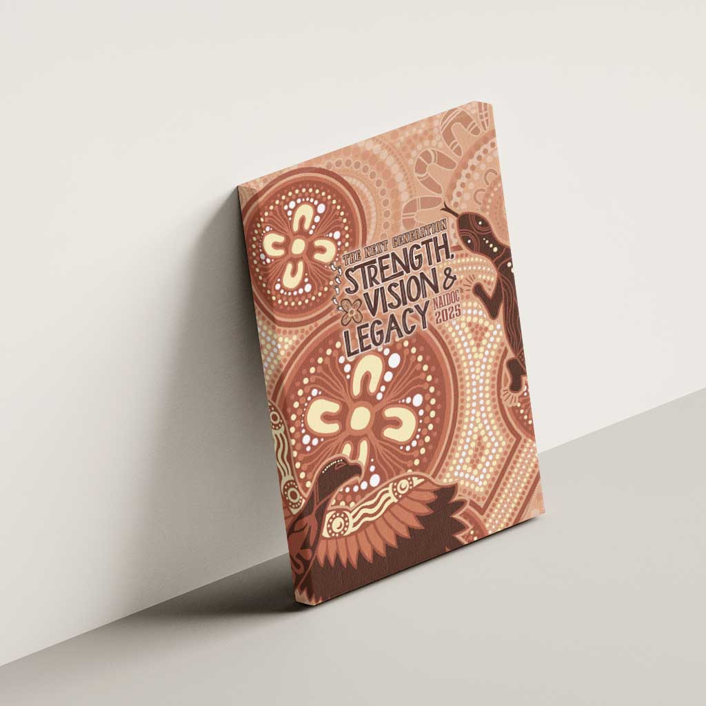NAIDOC 2025 Strength Vision & Legacy Canvas Wall Art Future Dreaming - Taupe