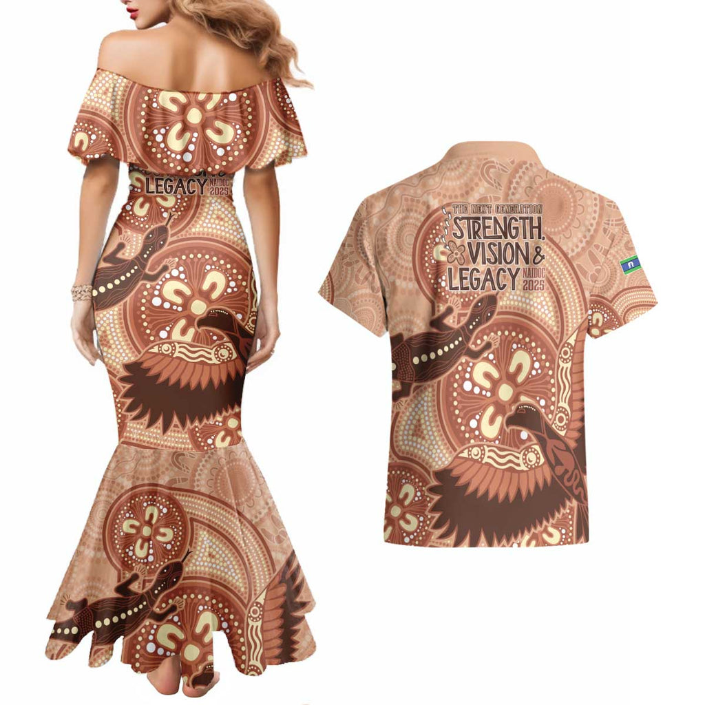 NAIDOC 2025 Strength Vision & Legacy Couples Matching Mermaid Dress and Hawaiian Shirt Future Dreaming - Taupe