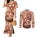 NAIDOC 2025 Strength Vision & Legacy Couples Matching Mermaid Dress and Long Sleeve Button Shirt Future Dreaming - Taupe