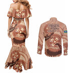 NAIDOC 2025 Strength Vision & Legacy Couples Matching Mermaid Dress and Long Sleeve Button Shirt Future Dreaming - Taupe