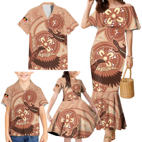 NAIDOC 2025 Strength Vision & Legacy Family Matching Mermaid Dress and Hawaiian Shirt Future Dreaming - Taupe
