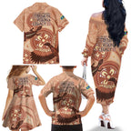 NAIDOC 2025 Strength Vision & Legacy Family Matching Off The Shoulder Long Sleeve Dress and Hawaiian Shirt Future Dreaming - Taupe