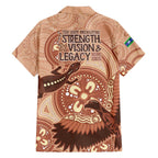 NAIDOC 2025 Strength Vision & Legacy Family Matching Off The Shoulder Long Sleeve Dress and Hawaiian Shirt Future Dreaming - Taupe