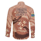 NAIDOC 2025 Strength Vision & Legacy Family Matching Off The Shoulder Long Sleeve Dress and Hawaiian Shirt Future Dreaming - Taupe