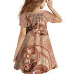 NAIDOC 2025 Strength Vision & Legacy Family Matching Off Shoulder Maxi Dress and Hawaiian Shirt Future Dreaming - Taupe