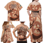 NAIDOC 2025 Strength Vision & Legacy Family Matching Off Shoulder Maxi Dress and Hawaiian Shirt Future Dreaming - Taupe